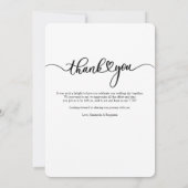 Modern Fotoscript Trouwbedankkaart Notitiekaartje (Achterkant)