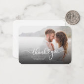 Modern Fotoscript Trouwen Bedankt Notitiekaartje (Voorkant / Achterkant in situ)