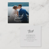 Modern Fotoscript Wedding Bedankt Opmerking Kaart Notitiekaartje (Voorkant / Achterkant)