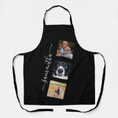 Modern Fotosjabloon Handgeschreven naam Script Schort (Voorkant)