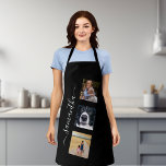 Modern Fotosjabloon Handgeschreven naam Script Schort<br><div class="desc">Dit ontwerp kan worden gepersonaliseerd door de aanpassingsoptie te kiezen om tekst toe te voegen of andere veranderingen aan te brengen. Als dit product de optie heeft om het ontwerp naar een ander object over te brengen, moet u het ontwerp zo nodig aanpassen. Neem contact met me op colorflowcreations@gmail.com als...</div>