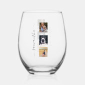 Modern Fotosjabloon Handgeschreven naam Script Wijnglas Zonder Voet (Achterkant)