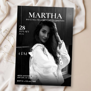 Modern Fototijdschrift verjaardag Kaart