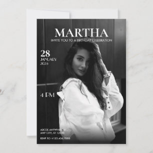 Modern Fototijdschrift verjaardag Kaart