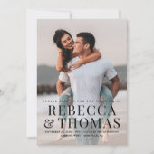 Modern fototype overlay bruiloft kaart (Voorkant)