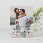 Modern fototype overlay bruiloft kaart (Staand voorkant)