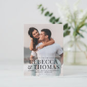 Modern fototype overlay bruiloft uitnodiging briefkaart (Staand voorkant)