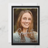 Modern Four Photo Graduation Party Invitation Kaart (Voorkant)