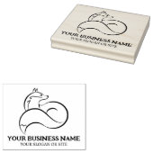Modern Fox Custom Business, groot Rubberstempel (Gestempeld)