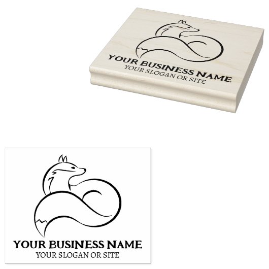 Modern Fox Custom Business, groot Rubberstempel (Gestempeld)