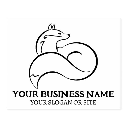 Modern Fox Custom Business, groot Rubberstempel (Afrduk)