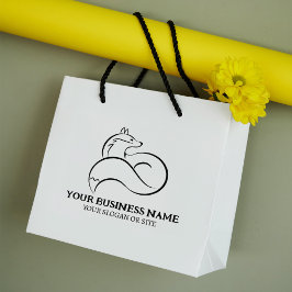 Modern Fox Custom Business, groot Rubberstempel