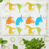 modern fox helder kleurneonpatroon theedoek (Gevouwen)