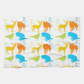 modern fox helder kleurneonpatroon theedoek (Horizontaal)