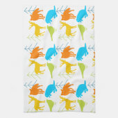 modern fox helder kleurneonpatroon theedoek (Verticaal)