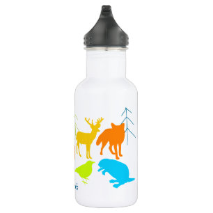 modern fox helder kleurneonpatroon waterfles