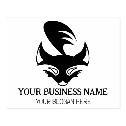Modern Fox Logo, Custom Business, Large Rubberstempel (Afrduk)