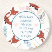 Modern Fox Nieuwe Baby Stats Onderzetters (Voorkant)