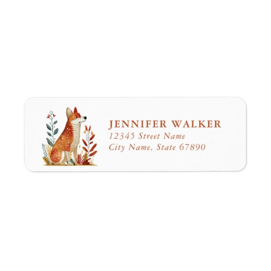 Modern Fox Return Address Labels (Voorkant)
