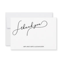 Modern fraai script zwart en wit dank je