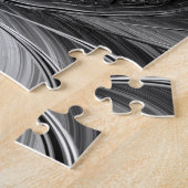 Modern Fractal All Black Nautilus Golden Ratio Legpuzzel (Zijkant)