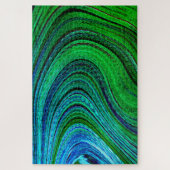 Modern Fractal Art Waves Wavy Green Blue Abstract Legpuzzel (Verticaal)