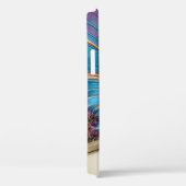 Modern Fractal Blauw Goud Handgeschreven Monogram Case-Mate iPhone Case (Achterkant / Rechts)