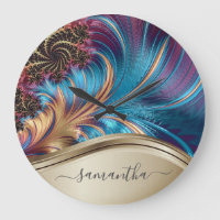 Modern Fractal Blue Handwrite Name