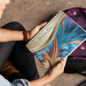 Modern Fractal Blue Handwrite Name Notitieboek