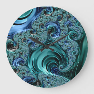 Modern Fractal Blue, helder Grote Klok