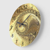 Modern Fractal Gold Metallic Spiral Grote Klok (Hoek)