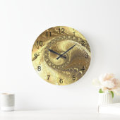 Modern Fractal Gold Metallic Spiral Grote Klok (Huis)