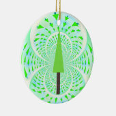 Modern fractal Green Tree Design Keramisch Ornament (Rechts)