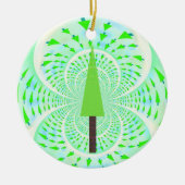 Modern fractal Green Tree Design Keramisch Ornament (Voorkant)