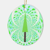 Modern fractal Green Tree Design Keramisch Ornament (Links)