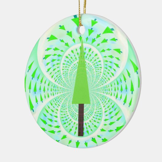 Modern fractal Green Tree Design Keramisch Ornament (Links)