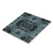 Modern Fractal Grid Bloemen Blauw Schoonheid Tegeltje (Zijkant)