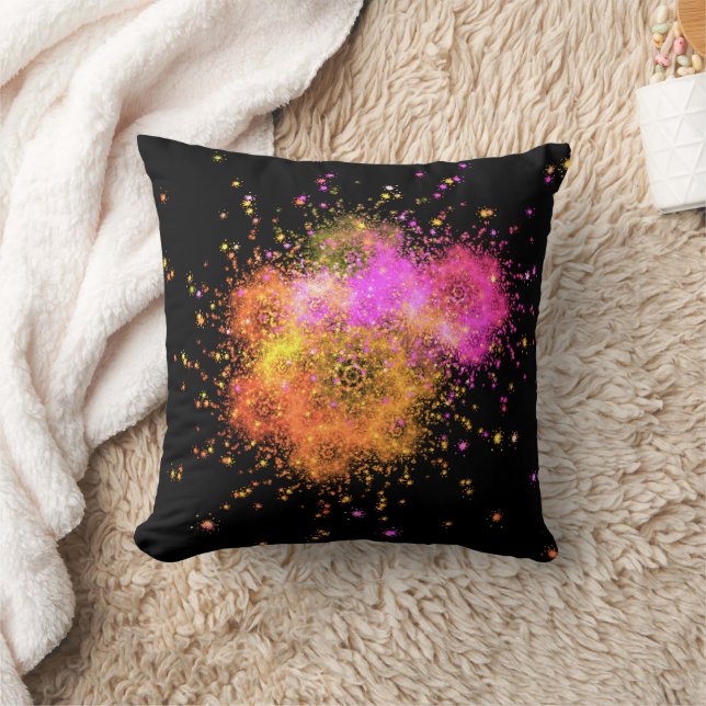 Modern fractal in pink and black kussen (Deken)