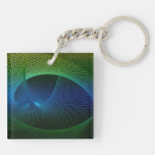 Modern Fractal Masonic Monogrammed Sleutelhanger (Achterkant)