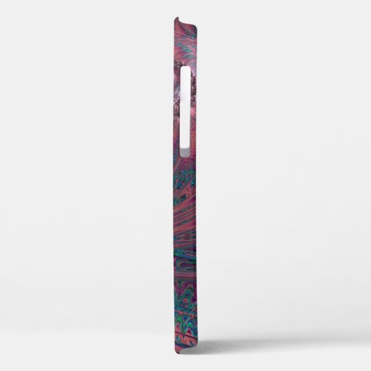 Modern Fractal roze groene handgeschreven naam Case-Mate iPhone Case (Achterkant / Links)