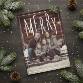 Modern Framed Merry Holiday Photo Card Feestdagenkaart