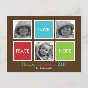 Modern Frames Christmas Card/Holiday Postcard Feestdagenkaart