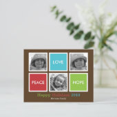 Modern Frames Christmas Card/Holiday Postcard Feestdagenkaart (Staand voorkant)