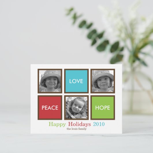 Modern Frames Christmas Card/Holiday Postcard Feestdagenkaart (Staand voorkant)