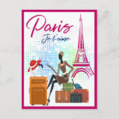 Modern France Paris je t'aime Eiffel Tower Travel Briefkaart (Voorkant)