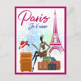 Modern France Paris je t'aime Eiffel Tower Travel Briefkaart