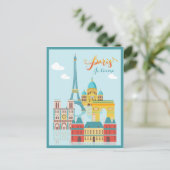 Modern France Paris je t'aime Eiffel Tower Travel Briefkaart (Staand voorkant)