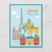 Modern France Paris je t'aime Eiffel Tower Travel Briefkaart (Voorkant)