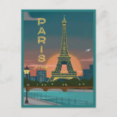 Modern France Paris je t'aime Eiffel Tower Travel Briefkaart (Voorkant)