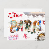 Modern France Paris je t'aime Eiffel Tower Travel Briefkaart (Voorkant / Achterkant)